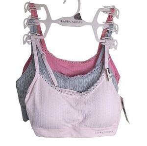 Laura Ashley Lace 3pk Bralettes Bras Active Comfy Lounge Comfy Size Medium New